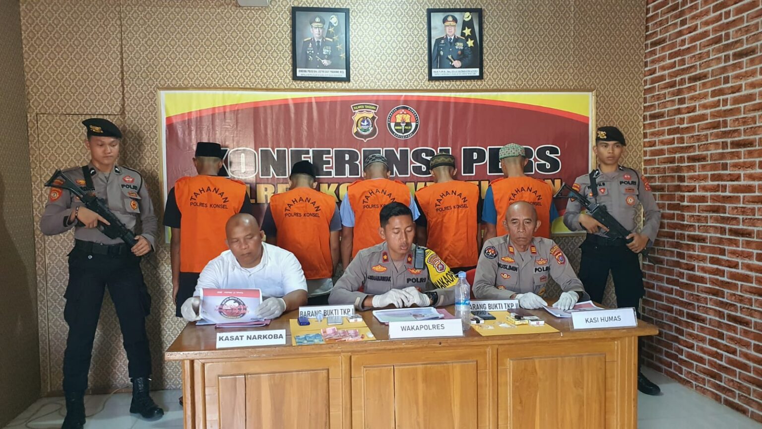 5 Pelaku Kasus Narkoba Diamankan Satres Narkoba Polres Konsel