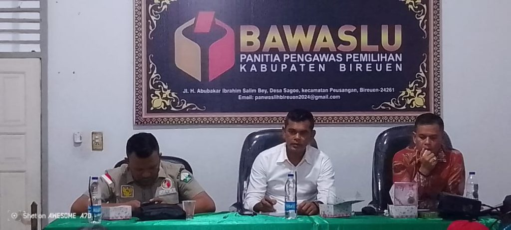 Ketua Panwaslih Bireuen mengelar Sosialisasi dan silaturahmi Dengan Wartawan