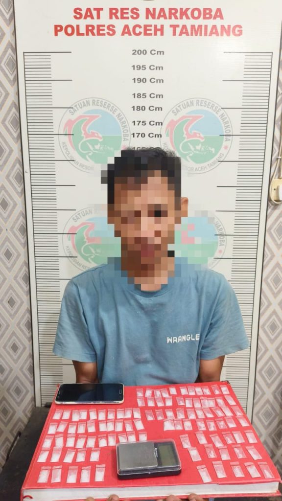 Satresnarkoba Polres Aceh Tamiang Berhasil Menagkap Pengedar Narkoba Jenis Sabu Sabu