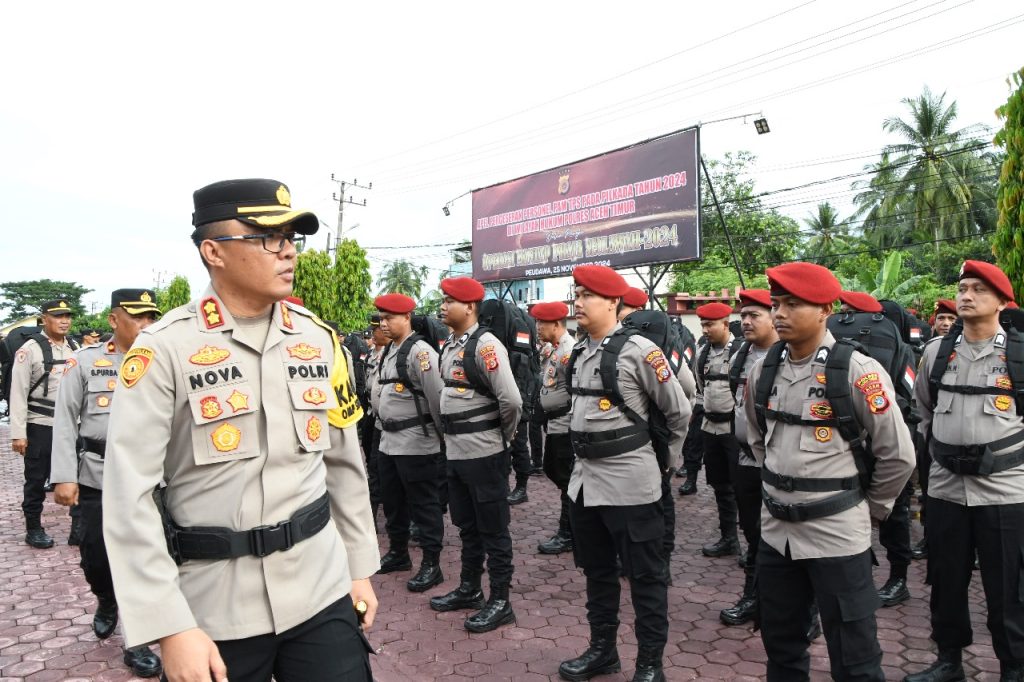 Kapolres Aceh Timur Cek Kesiapan Personel Pengamanan TPS Pilkada 2024