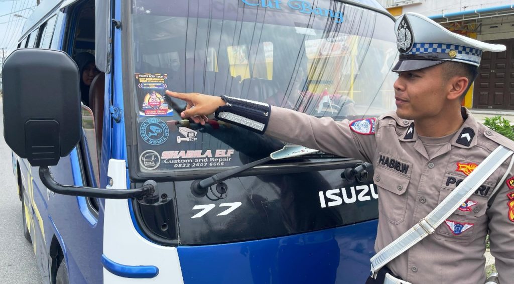 Satlantas Polres Aceh Timur Sosialisasi Mudik Aman