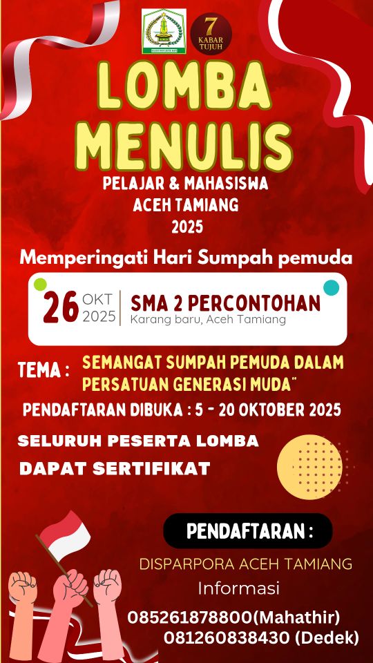 Aceh Tamiang Gelar Lomba Menulis Pelajar dan Mahasiswa 2025