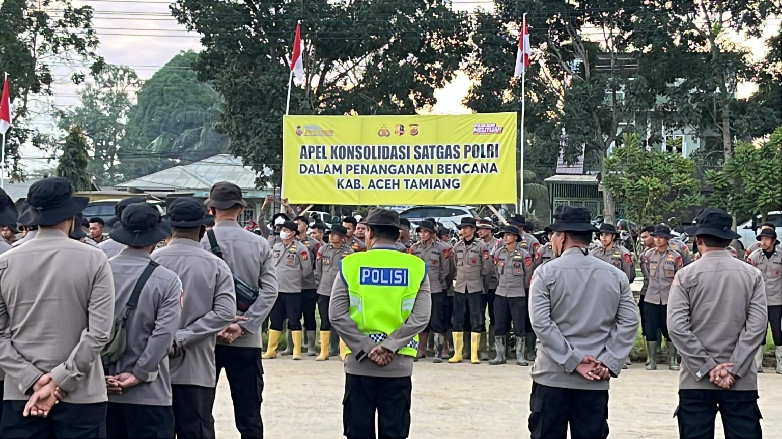 Danpas Brimob I Pimpin Apel Konsolidasi Satgas Polri dalam Penanganan Bencana di Aceh Tamiang