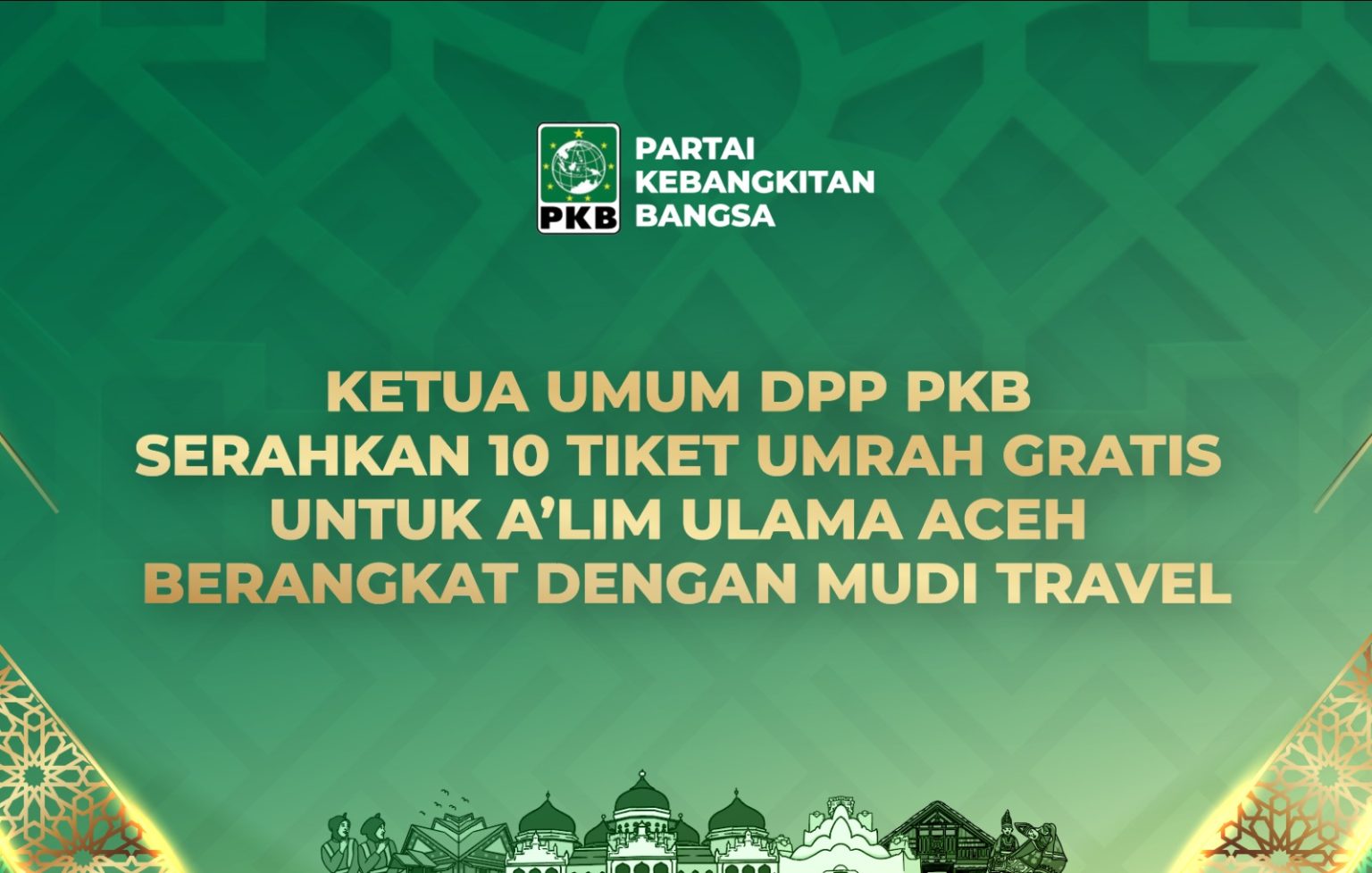 Dapat Tiket Umrah Gratis Dari Gus Muhaimin, 10 Ulama Besar Aceh Akan Terbang Dengan Mudi Travel