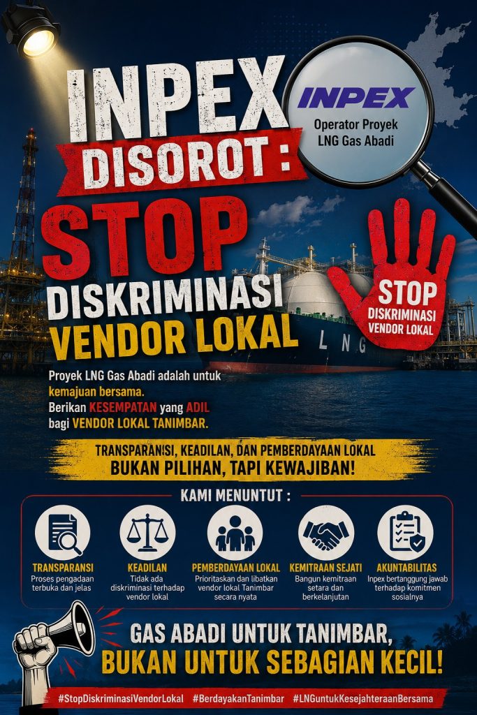 Inpex Disorot, LSM: Stop Diskriminasi, Beri Kesempatan Sama ke Vendor Lokal