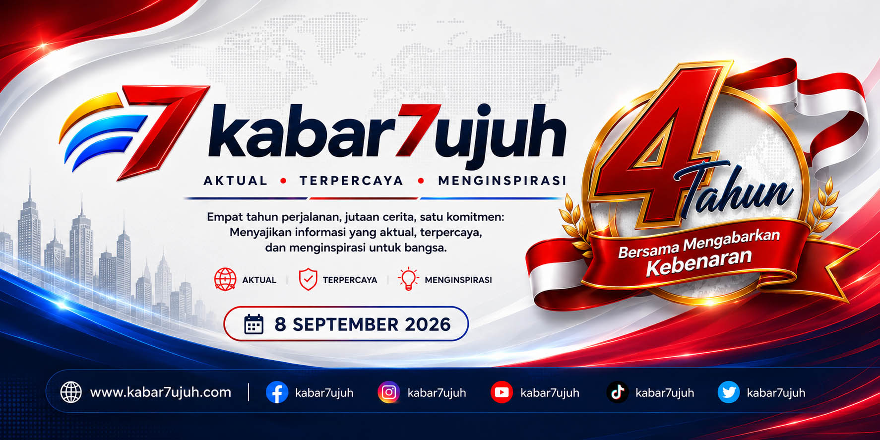 KabarTujuh.com 4 Tahun - Bersama Mengabarkan Kebenaran - 8 September 2026