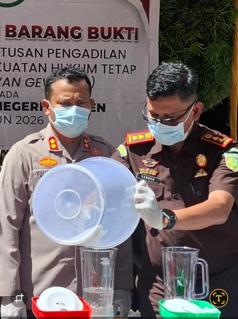 Kejaksaan Negeri Bireuen Musnahkan Barang Bukti Narkotika, 156 Gram Sabu Dihaluskan dan 155 Kilogram Ganja Dibakar