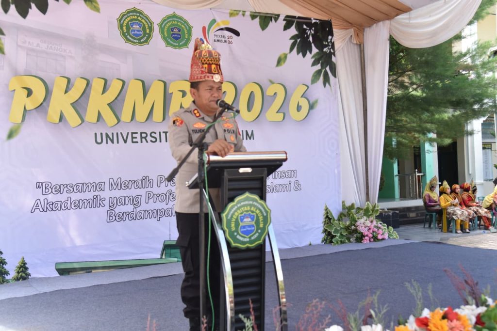 Kapolres Bireuen Ajak Mahasiswa Baru Universitas Almuslim Jadi Mitra Polri Jaga Kamtibmas