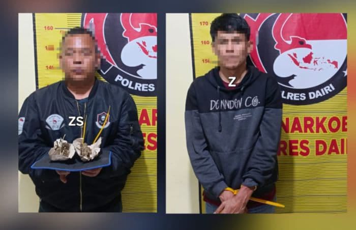Dua Pria Diduga Bandar Dan Kurir Narkoba Jenis Ganja Di Sidikalang , Diamankan Polisi