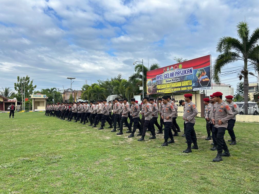 Personel Polres Bireuen Gelar Latihan Dalmas, Tingkatkan Kemampuan dan Kesiapan