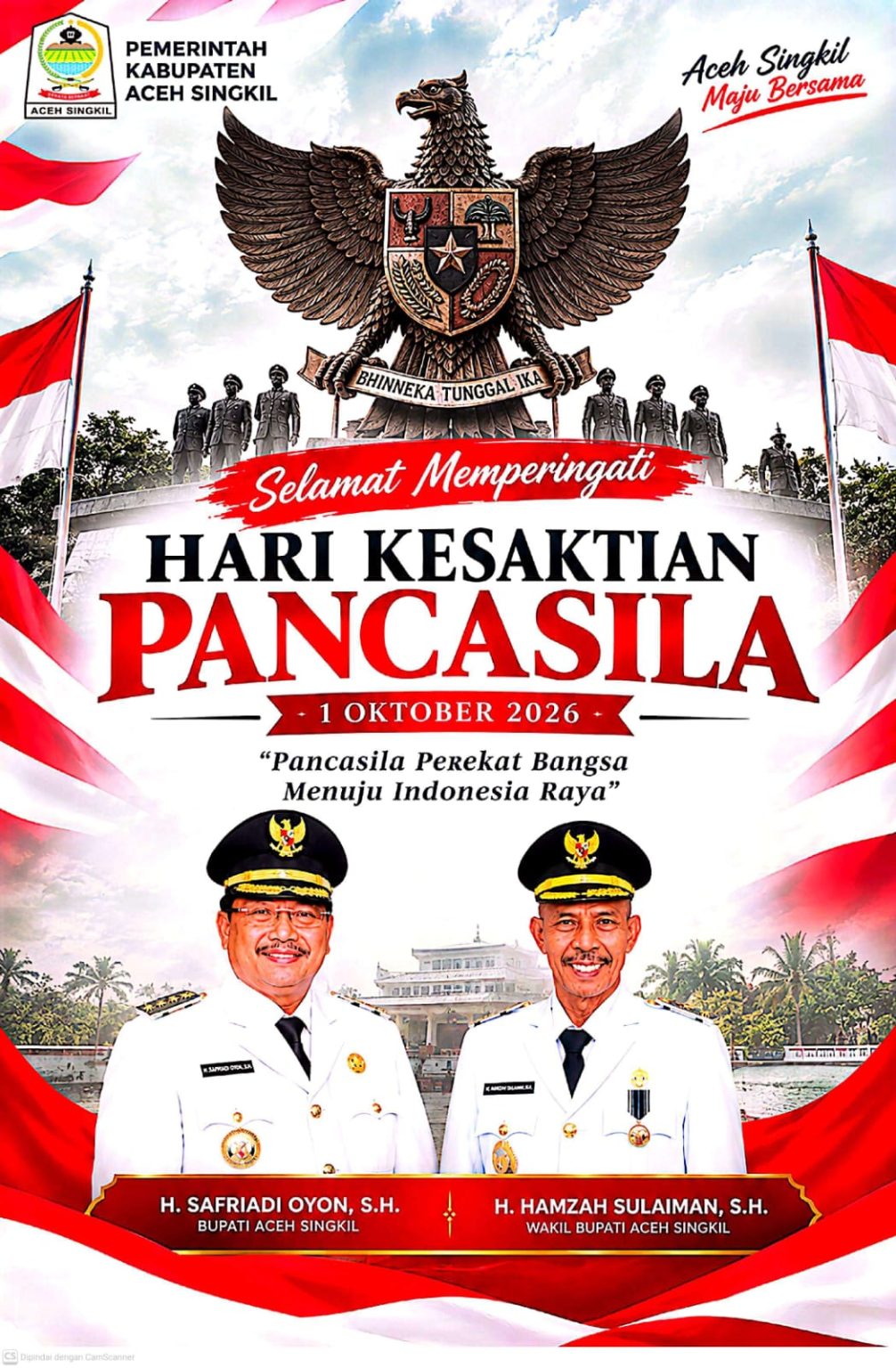 Peringati Hari Kesaktian Pancasila 2026, Bupati dan Wakil Bupati Aceh Singkil Ajak Masyarakat Teguhkan Persatuan