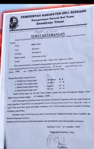 Seorang Yang Klaim Pemilik Sebidang Tanah Di Percut Sei Tuan Menjadi Sengketa Dan Dipagar Orang Lain