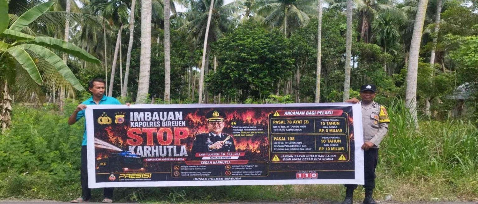 Polsek Peusangan Gencarkan Patroli KRYD Cegah Karhutla, Imbau Warga Tak Bakar Lahan