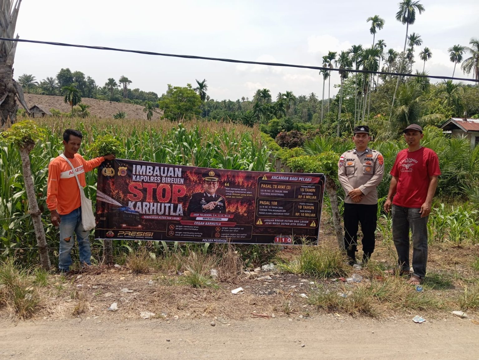 Cegah Karhutla, Polsek Peudada Patroli Rawan & Sosialisasikan Maklumat Kapolda Aceh
